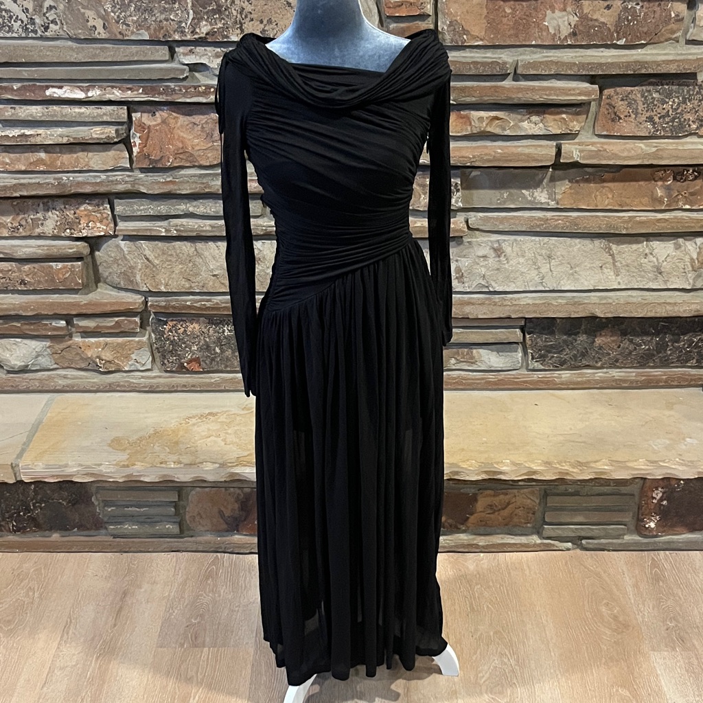 Zimmermann Crush Asymmetrical Midi Dress In Black